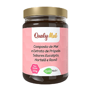 QUALYMEL EXTRATO PRÓPOLIS SABOR EUCALIPTO / HORTELÃ E ROMÃ 220G.